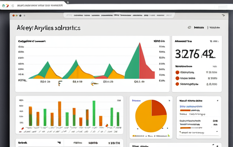 **Website Analytics Dashboard:** A clean and modern Google Analytics dashboard showcasing key website metrics like user count, traffic sources, and conversion rates. Focus on visual appeal and easy-to-understand graphs.