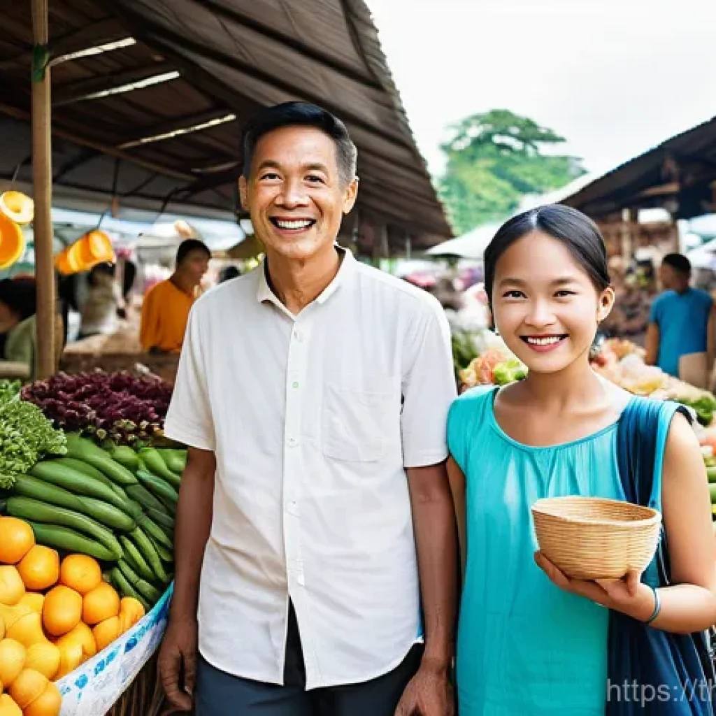 생태계 중심 사고의 글로벌 동향 - **Prompt 1: Modern Thai Family at a Sustainable Market**
"A vibrant, eye-level shot of a modern ...